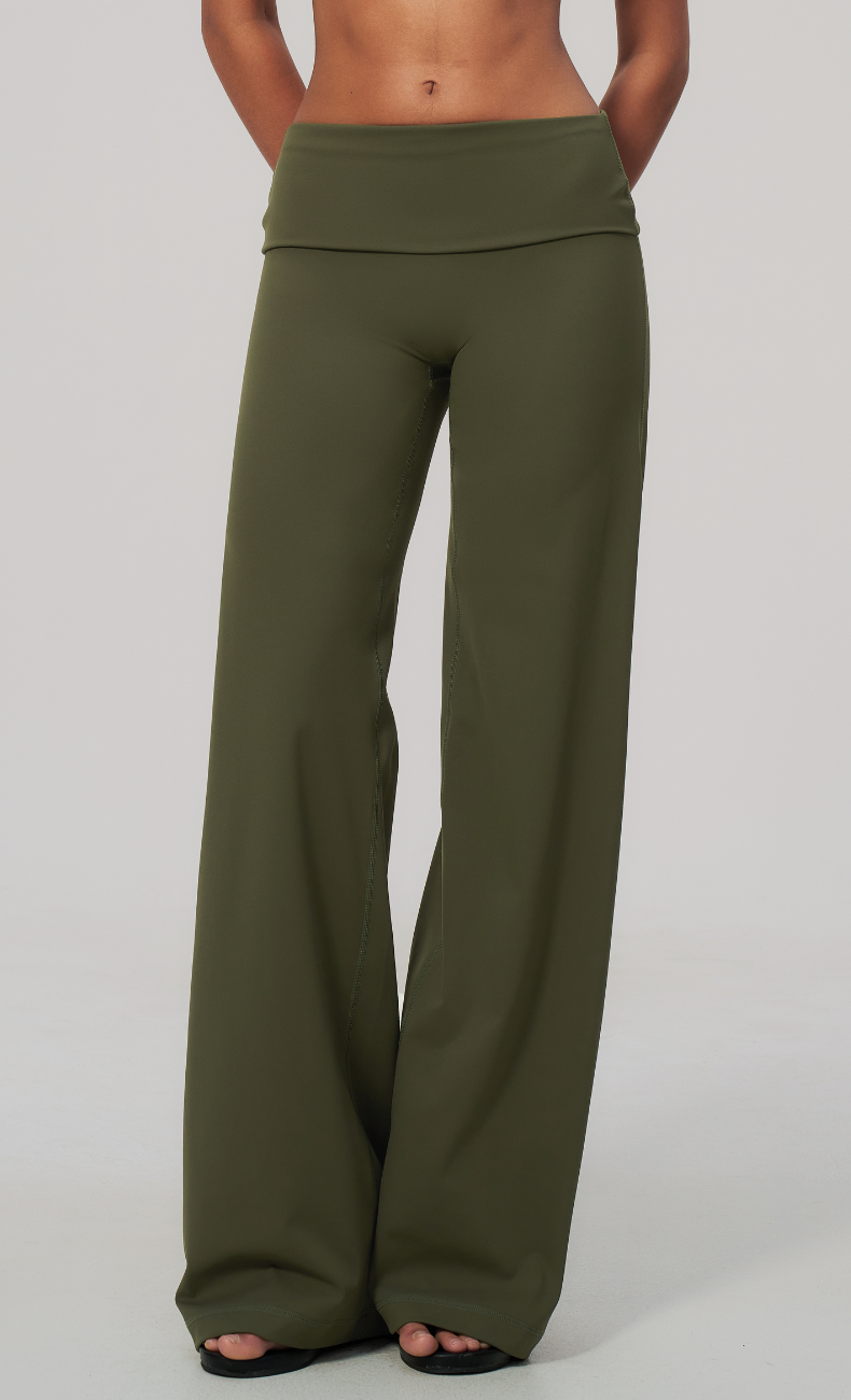 Brielle Foldover Waist Wide Leg Yoga Pant