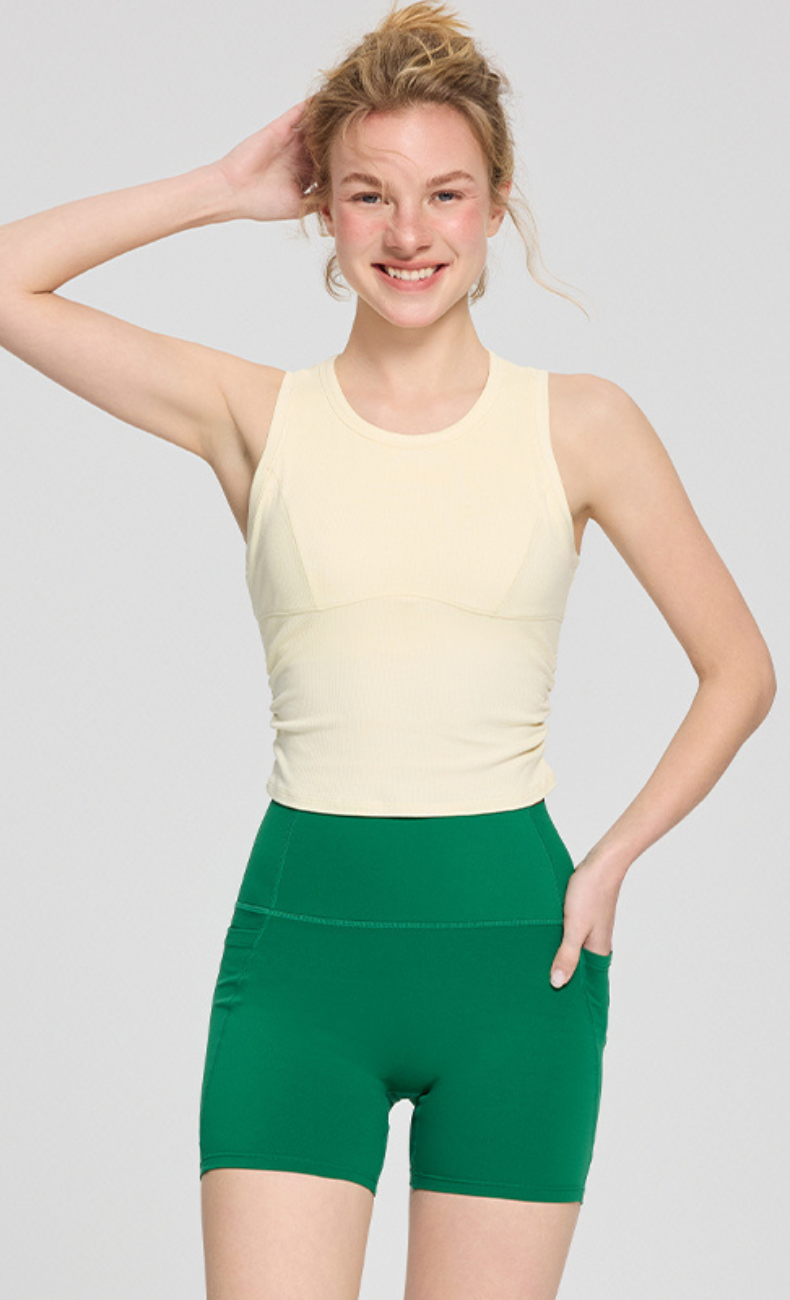 Ceci Ribbed Built-in Bra Tank Top