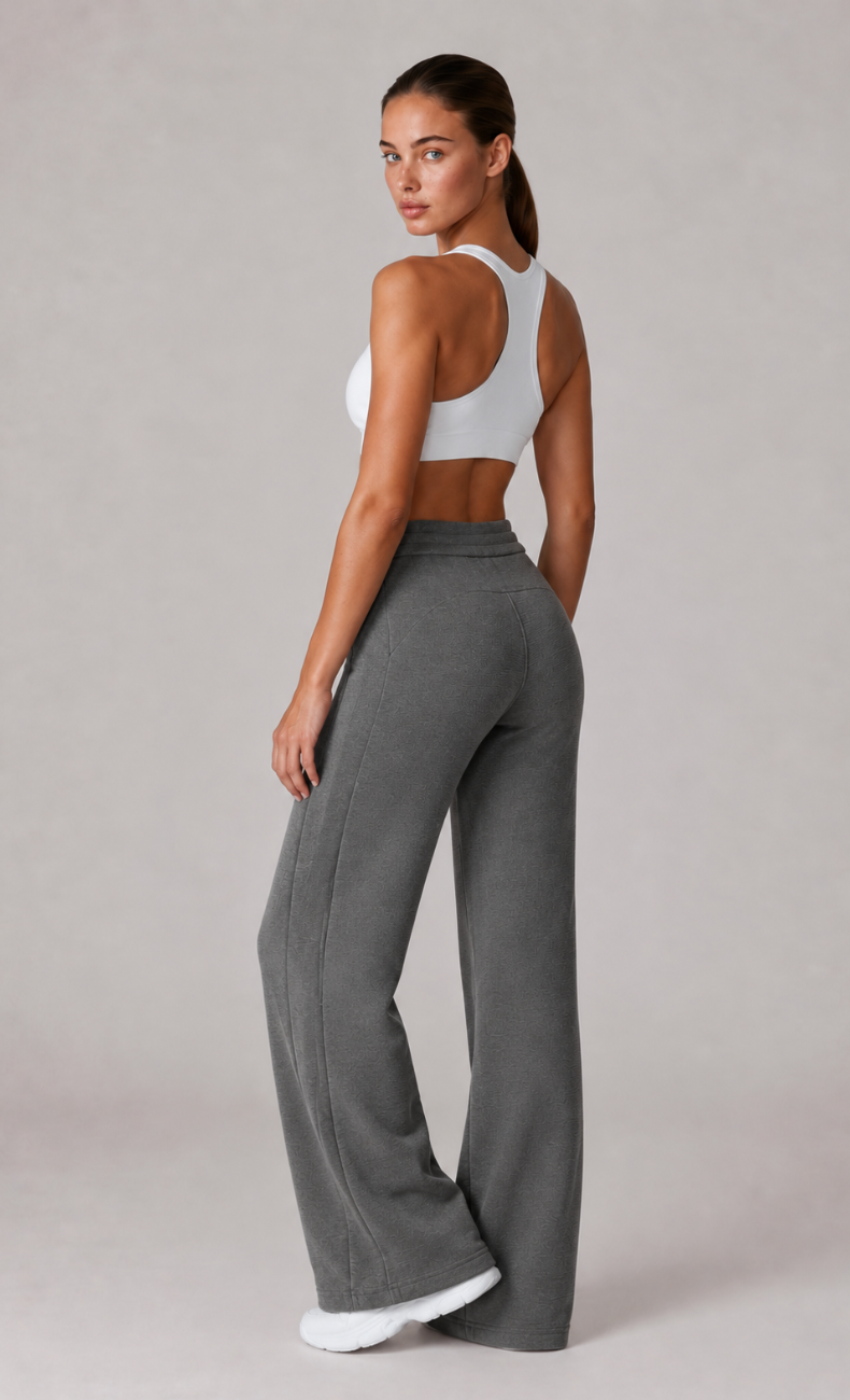 Ivanka High Waisted Waffle Straight Leg Pant