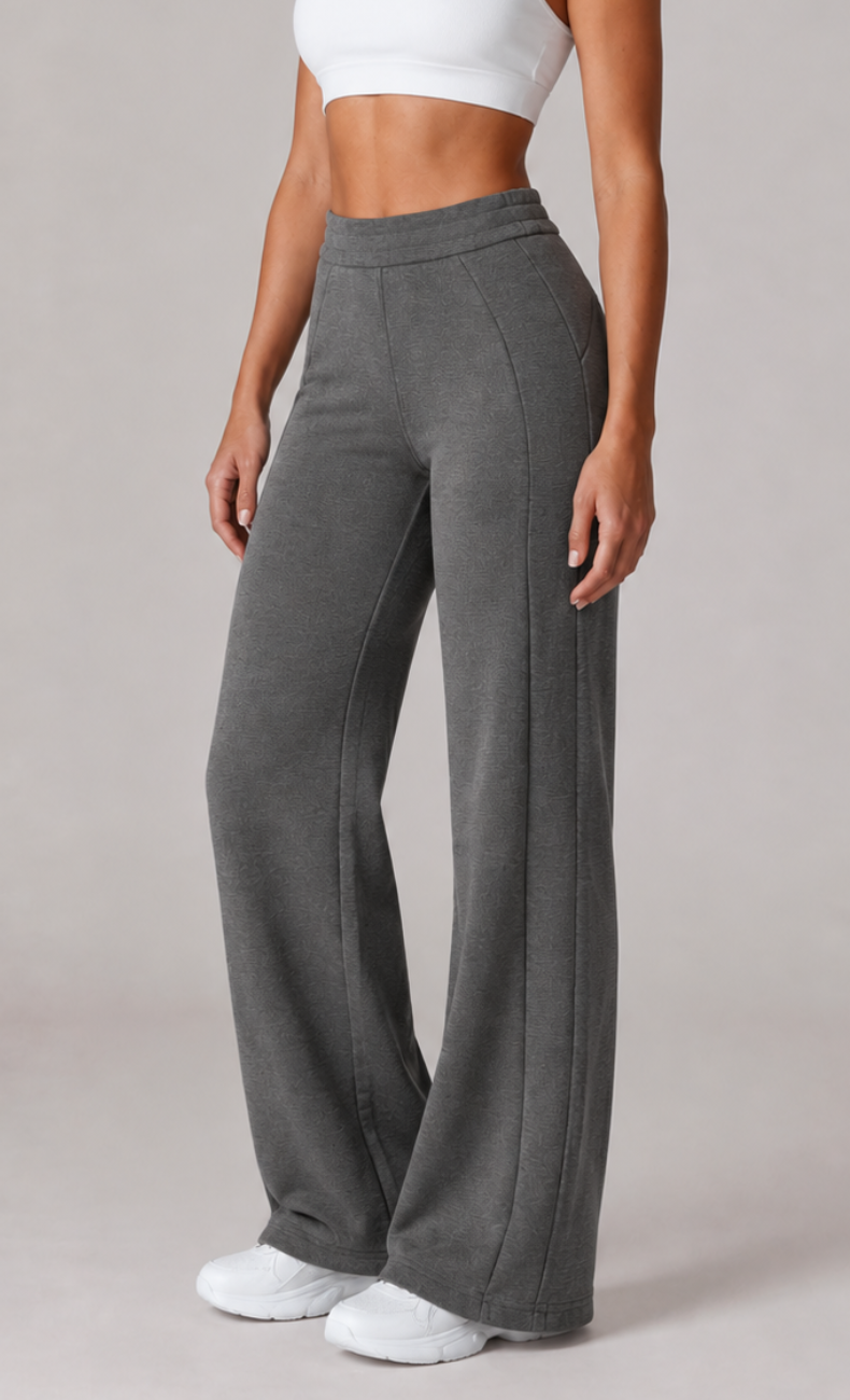 Ivanka High Waisted Waffle Straight Leg Pant