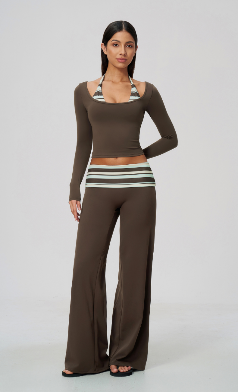 Harper Riviera Stripe Long Sleeve Wide Leg Matching Set