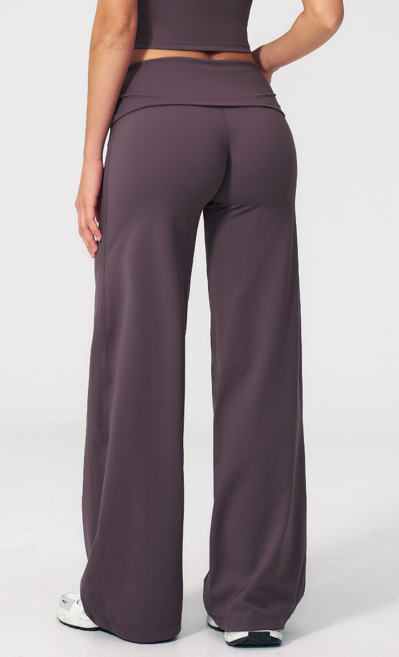 Brielle Foldover Waist Wide Leg Yoga Pant