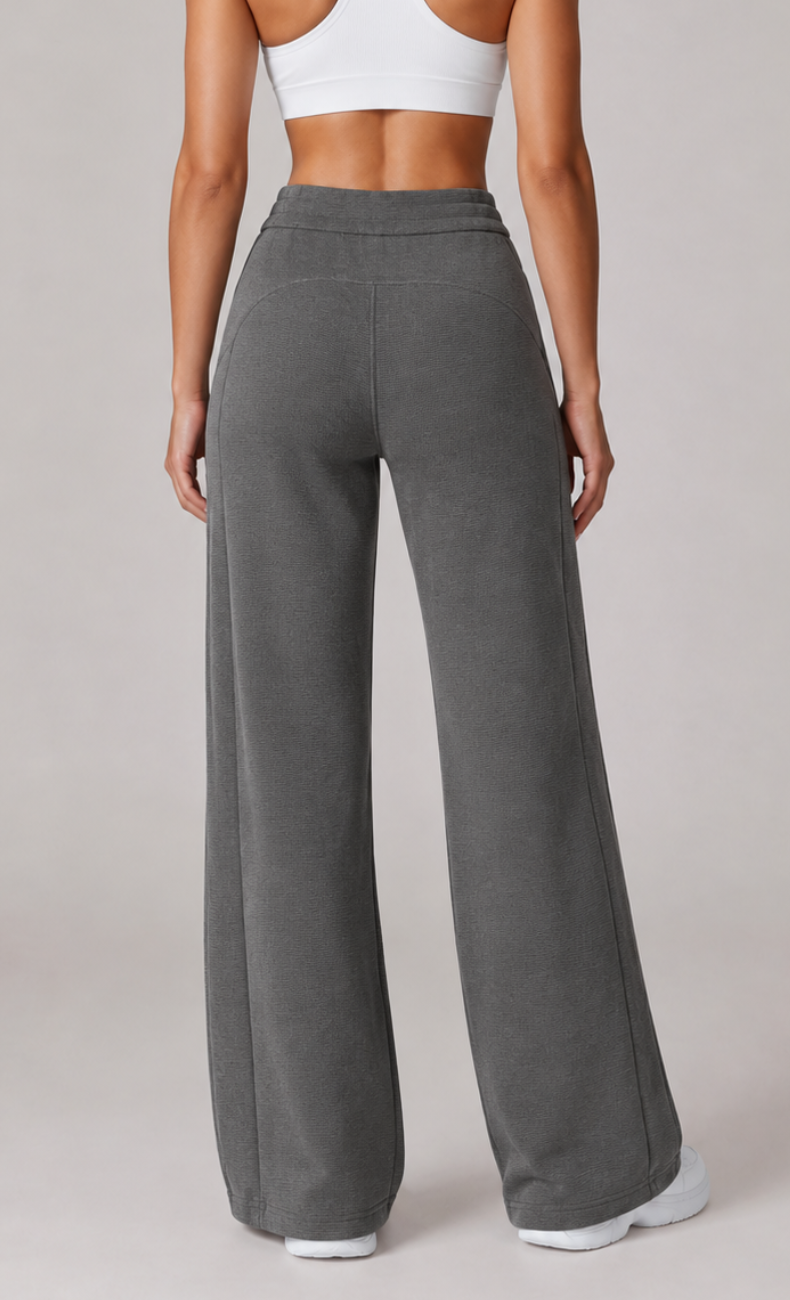 Ivanka High Waisted Waffle Straight Leg Pant