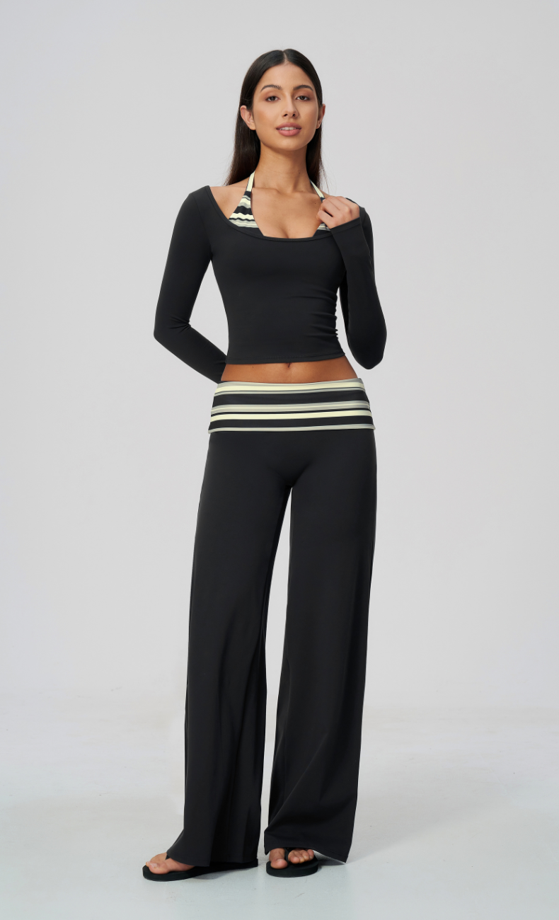 Harper Riviera Stripe Long Sleeve Wide Leg Matching Set
