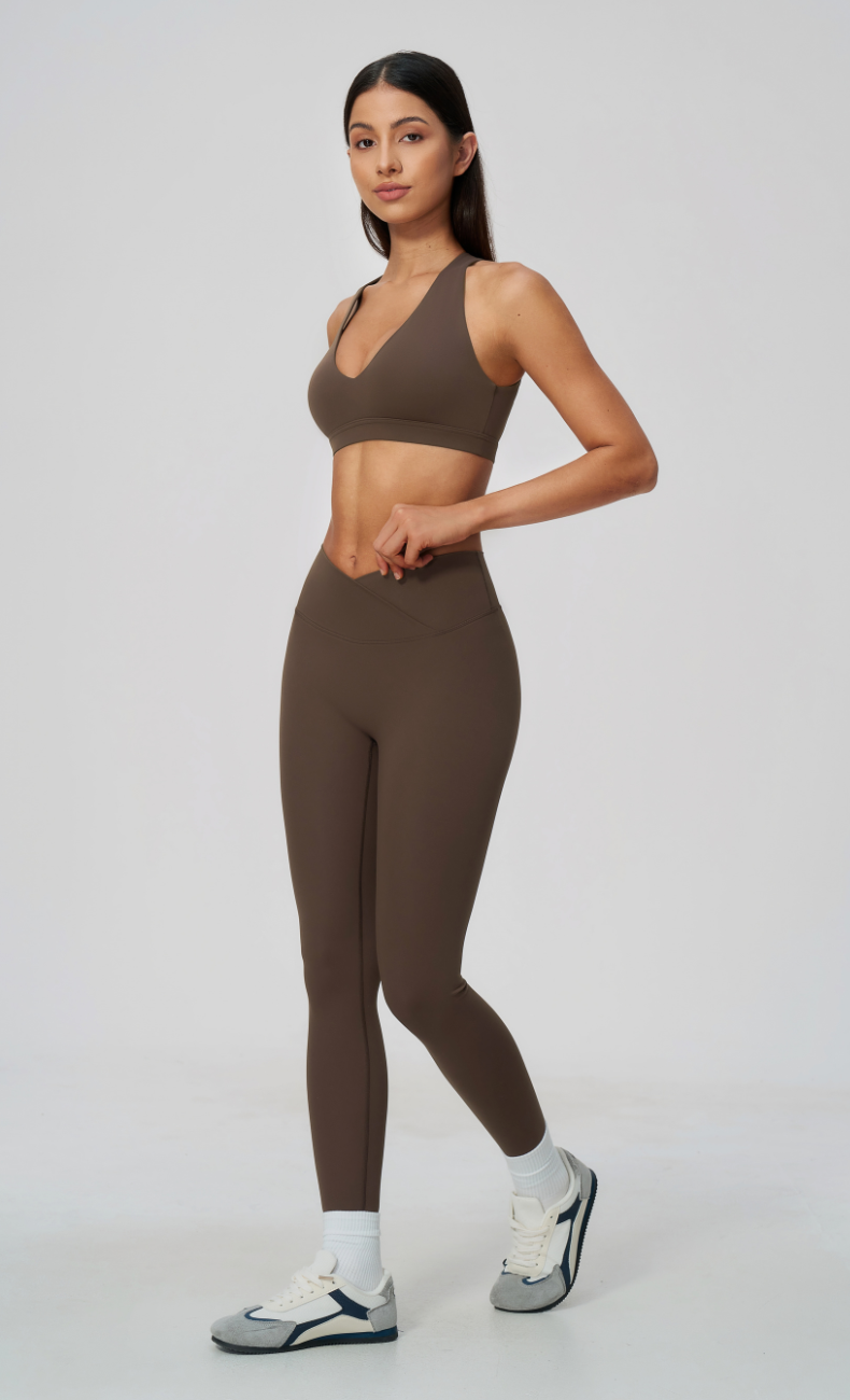 Priscilla V-Neck Open Back V-Waist Leggings Workout Set