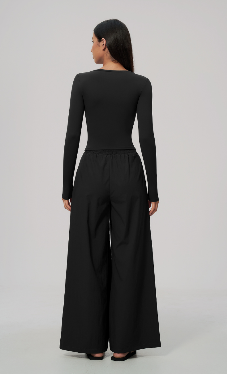 Camille Scoop Neck Wide Leg Pants Set