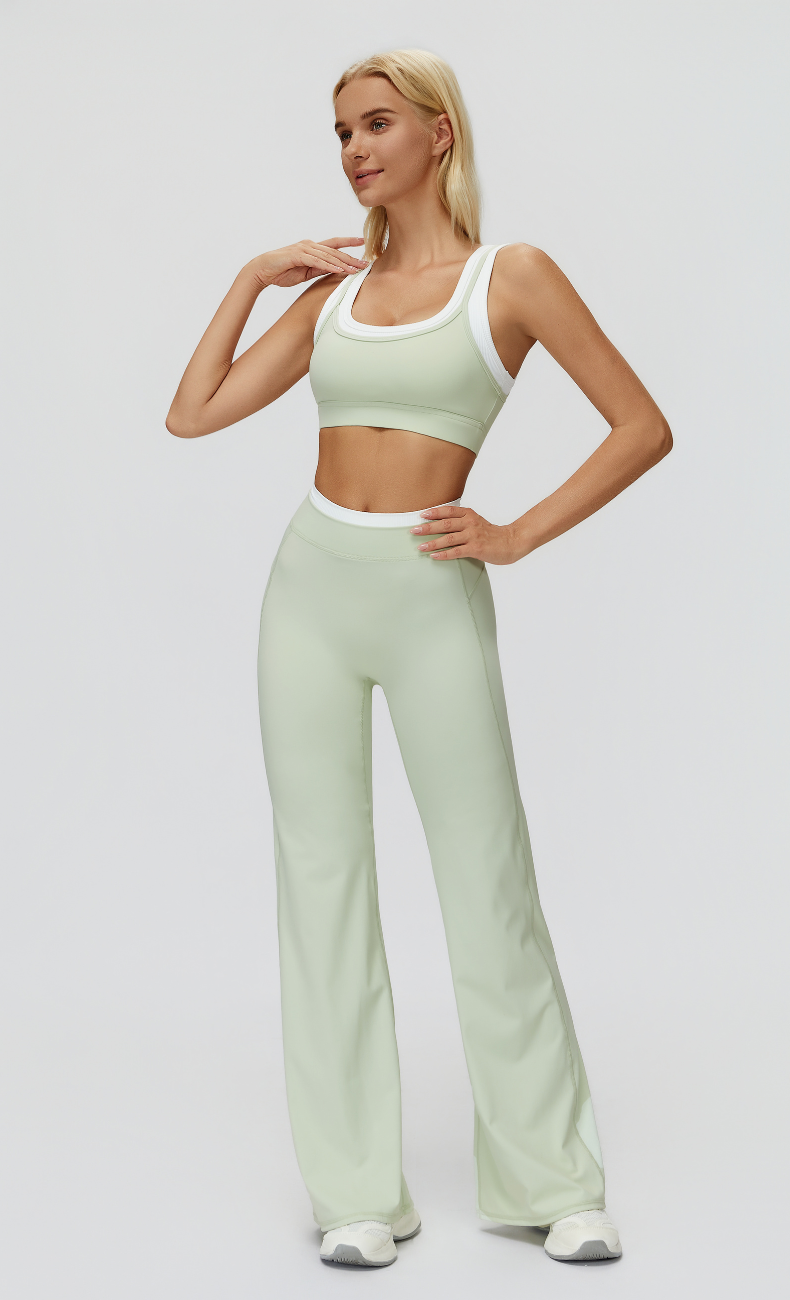 Elle Contrast High Waisted Flare Legging