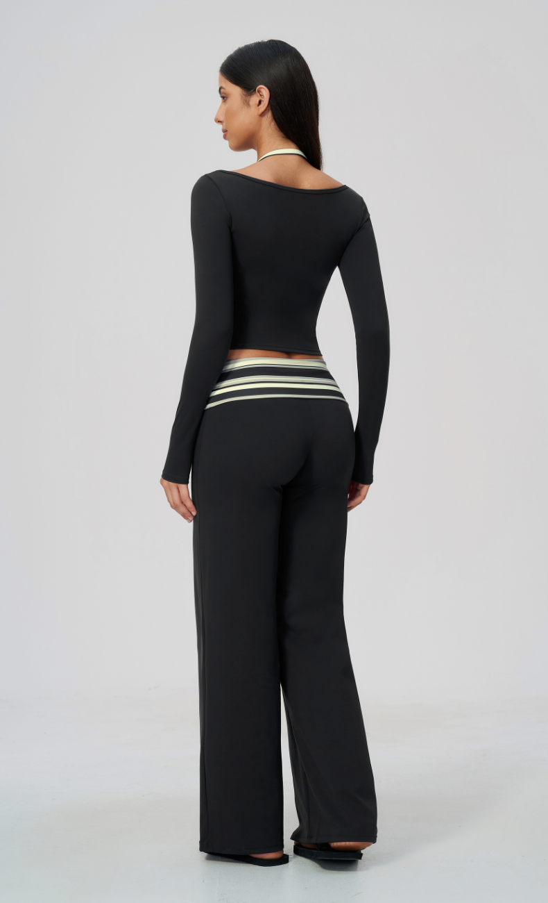 Harper Riviera Stripe Long Sleeve Wide Leg Matching Set