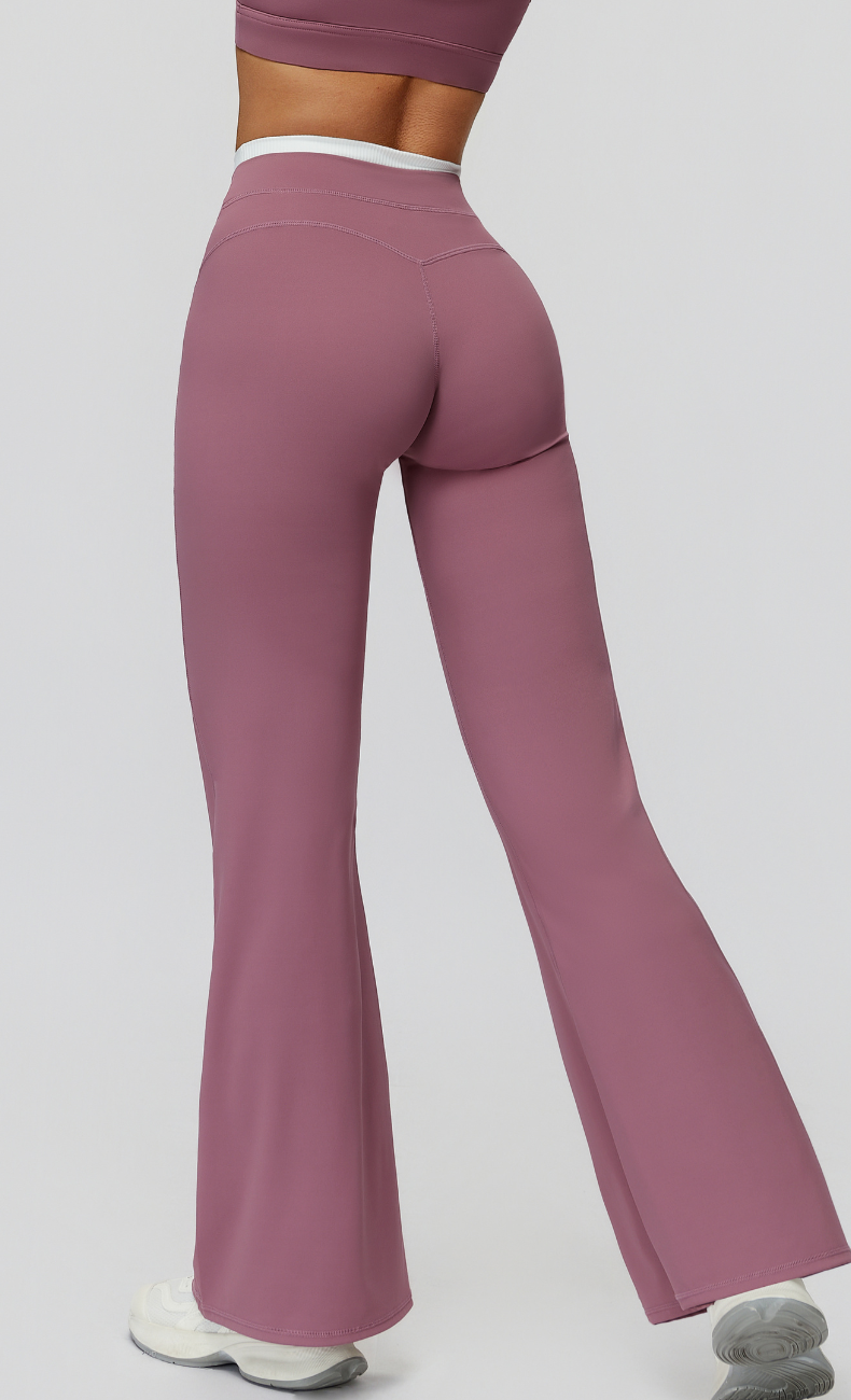 Elle Contrast High Waisted Flare Legging