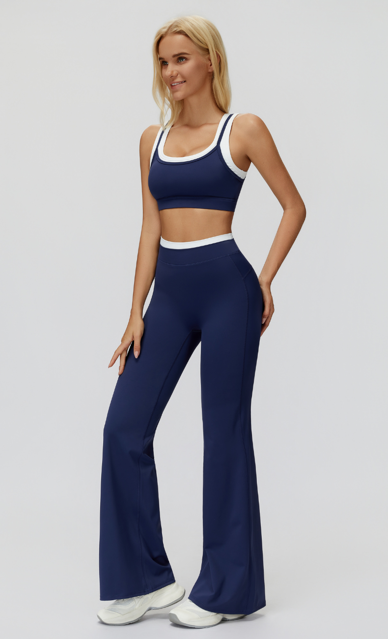 Elle Contrast High Waisted Flare Legging