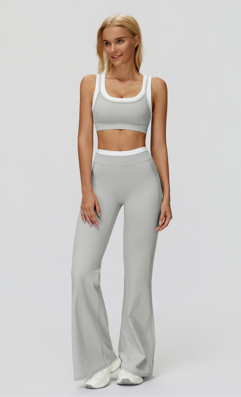 Elle Contrast High Waisted Flare Legging
