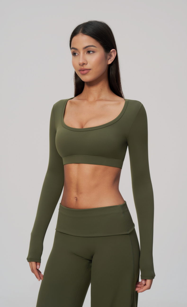 Amara Foldover Waist Wide Leg Workout Set