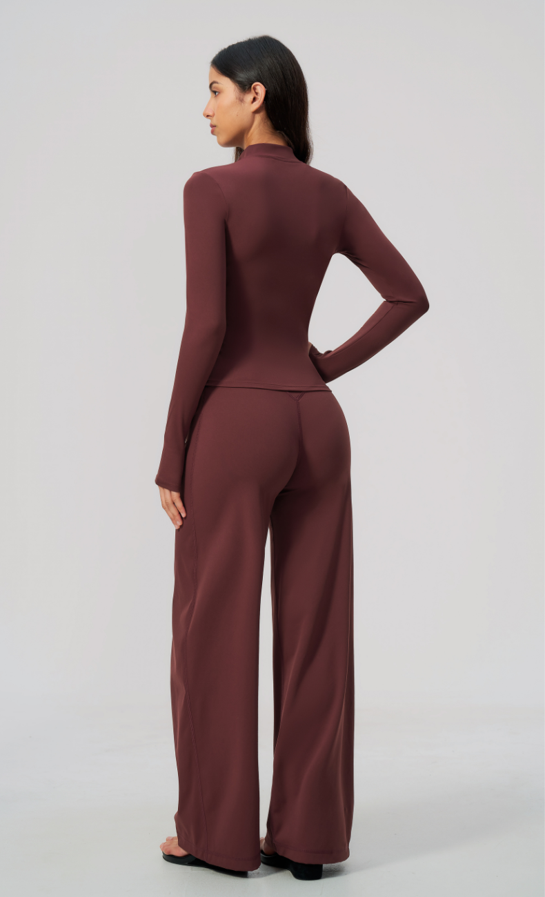 Lauren Full-Zip Jacket Wide Leg Pants Matching Set