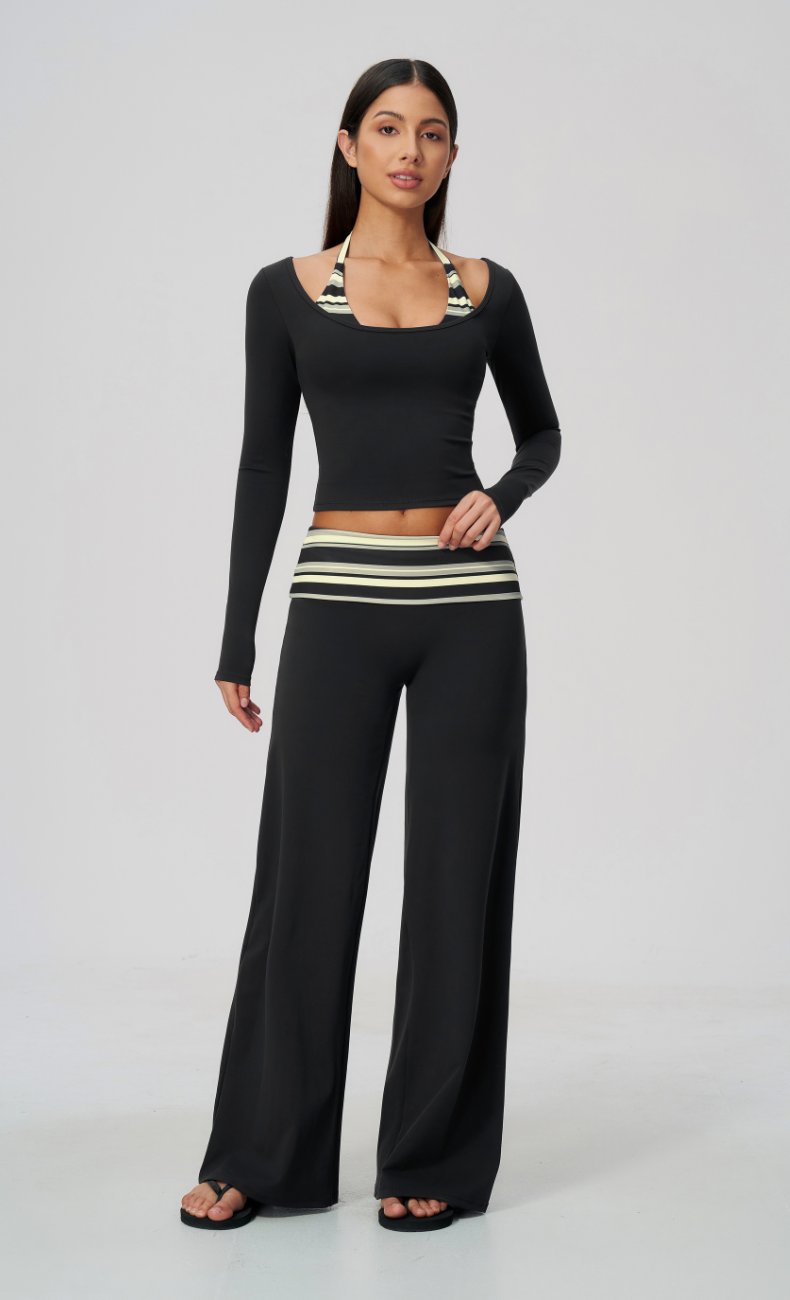 Harper Riviera Stripe Long Sleeve Wide Leg Matching Set