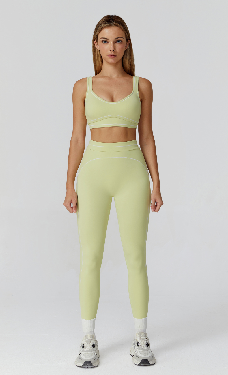 Alexis Open Back Contrast Trim Activewear Set