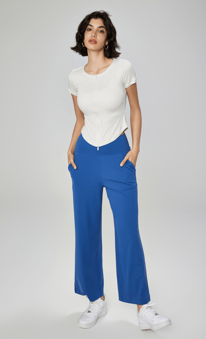 WOO YOGA Tops & Tees Becky Ribbed Zip Workout Tee