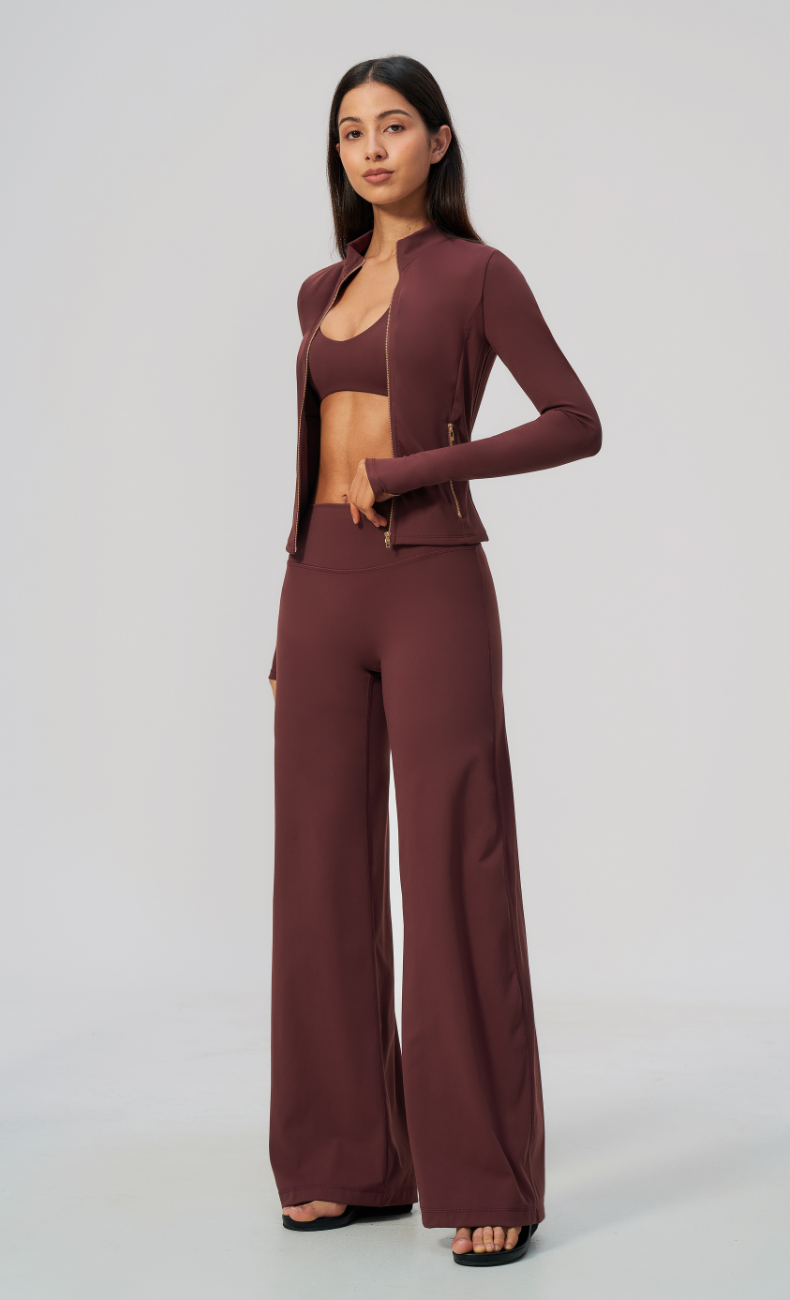Lauren Full-Zip Jacket Wide Leg Pants Matching Set
