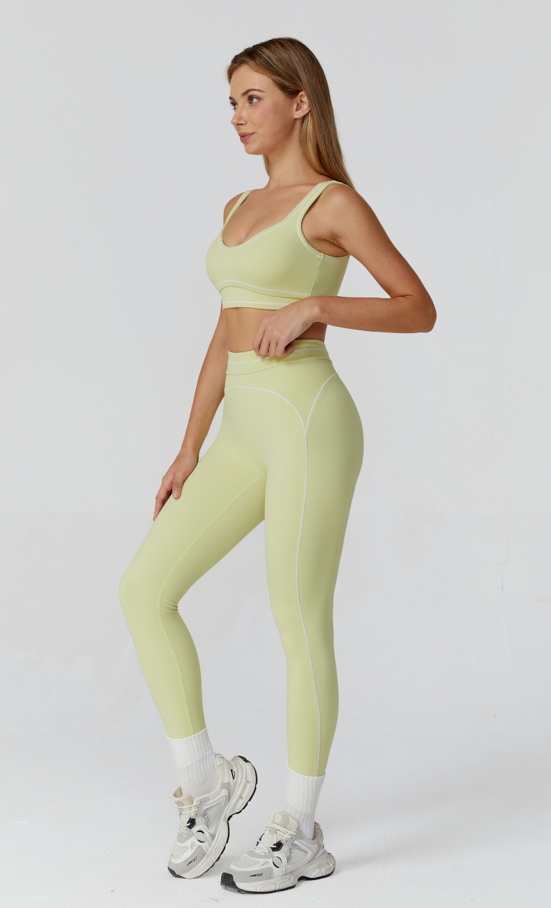 Alexis Open Back Contrast Trim Activewear Set