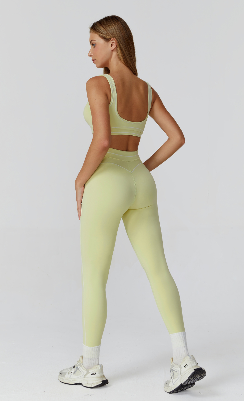 Alexis Open Back Contrast Trim Activewear Set