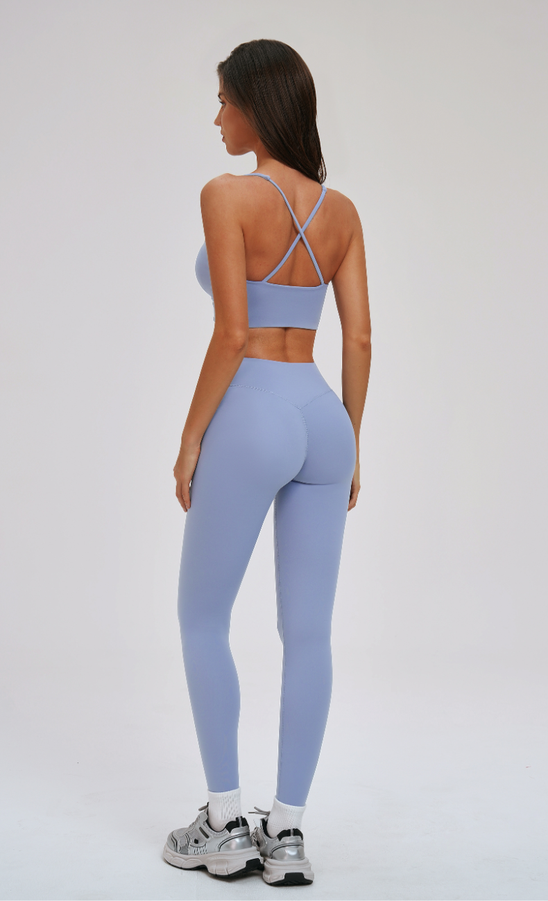 Blake Cross Back Sports Bra & High Waisted Leggings Workout Set
