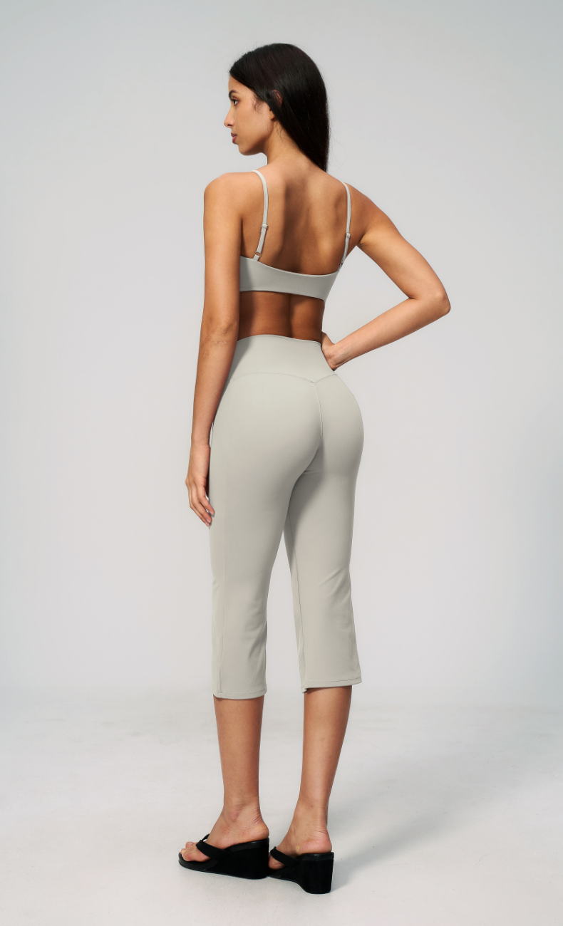Leah V-Neck Sports Bra Capri Flare Workout Set