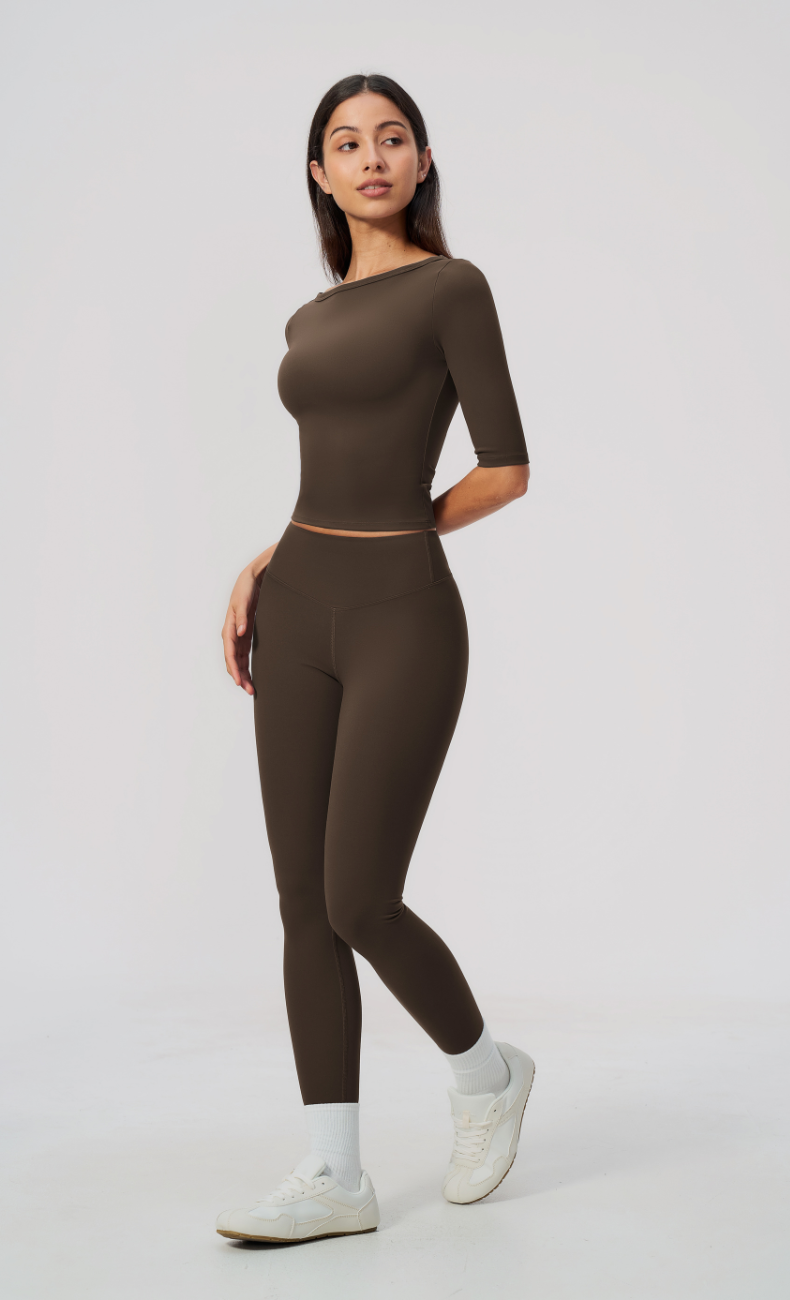 Taylor Boat Neck High Waisted Leggings Workout Set