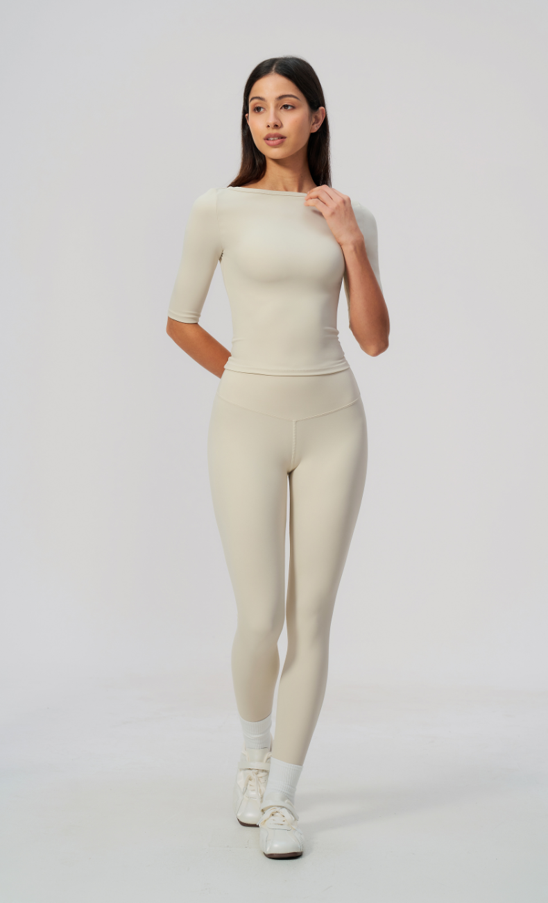 Taylor Boat Neck High Waisted Leggings Workout Set