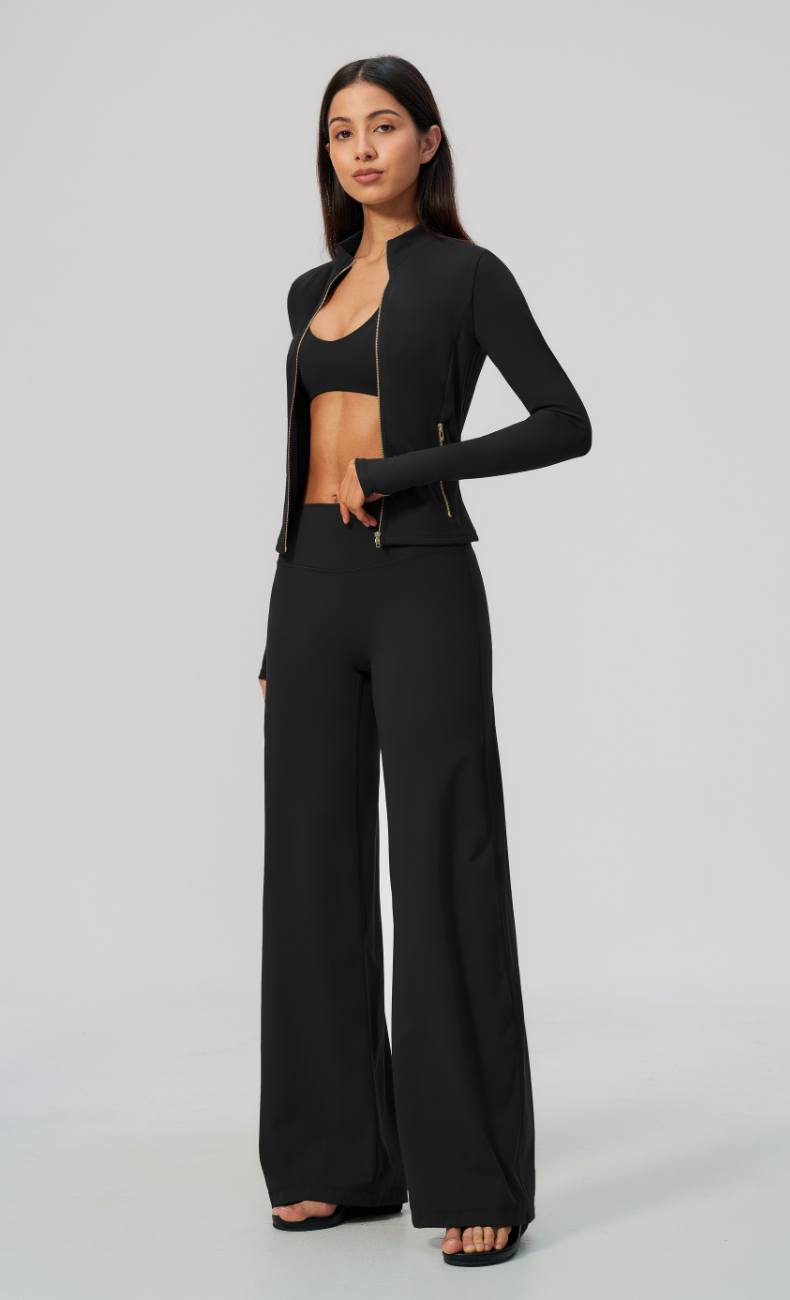 Lauren Full-Zip Jacket Wide Leg Pants Matching Set