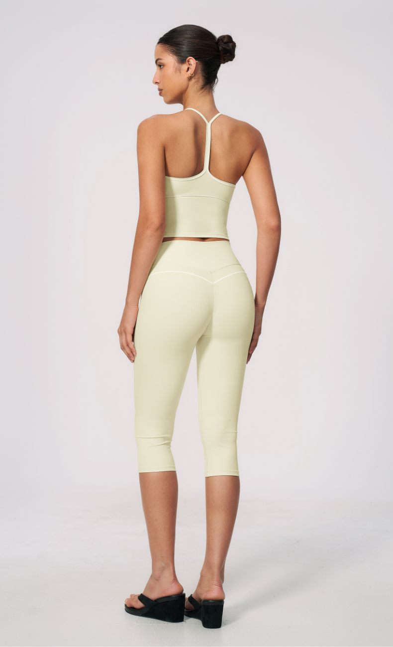 Arielle V-Neck Cami High Waist Capri Workout Set