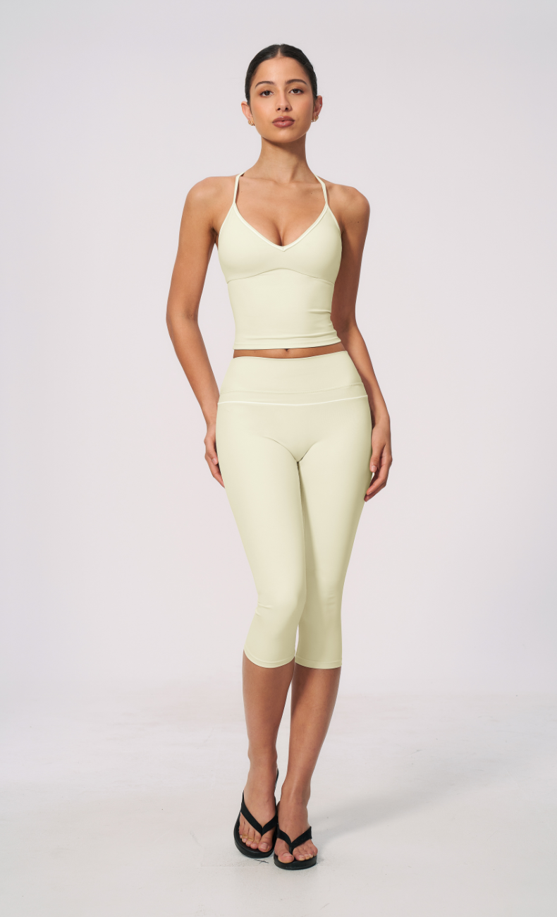 Arielle V-Neck Cami High Waist Capri Workout Set