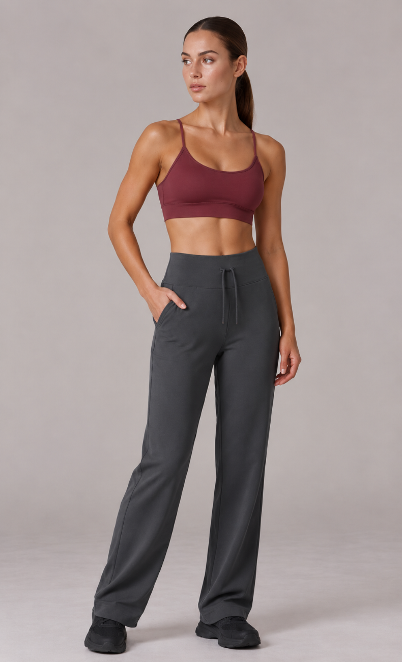 Talia High Waisted Drawstring Straight Leg Pant