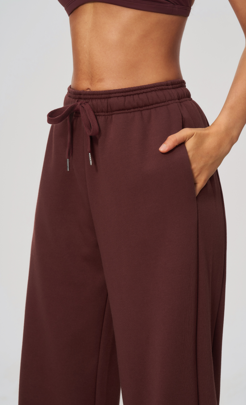 Hailey Cotton Blend Relaxed Wide Leg Sweatpants