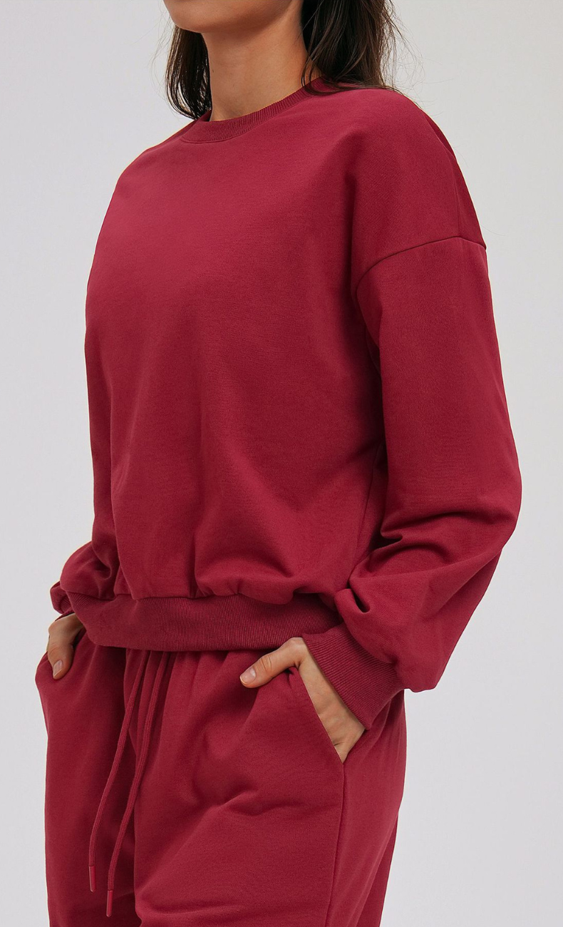 Kenna Cotton Sweatshirt & Relaxed Wide-Leg Pant Set