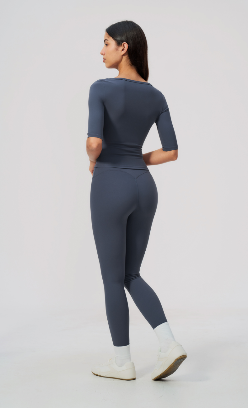 Taylor Boat Neck High Waisted Leggings Workout Set