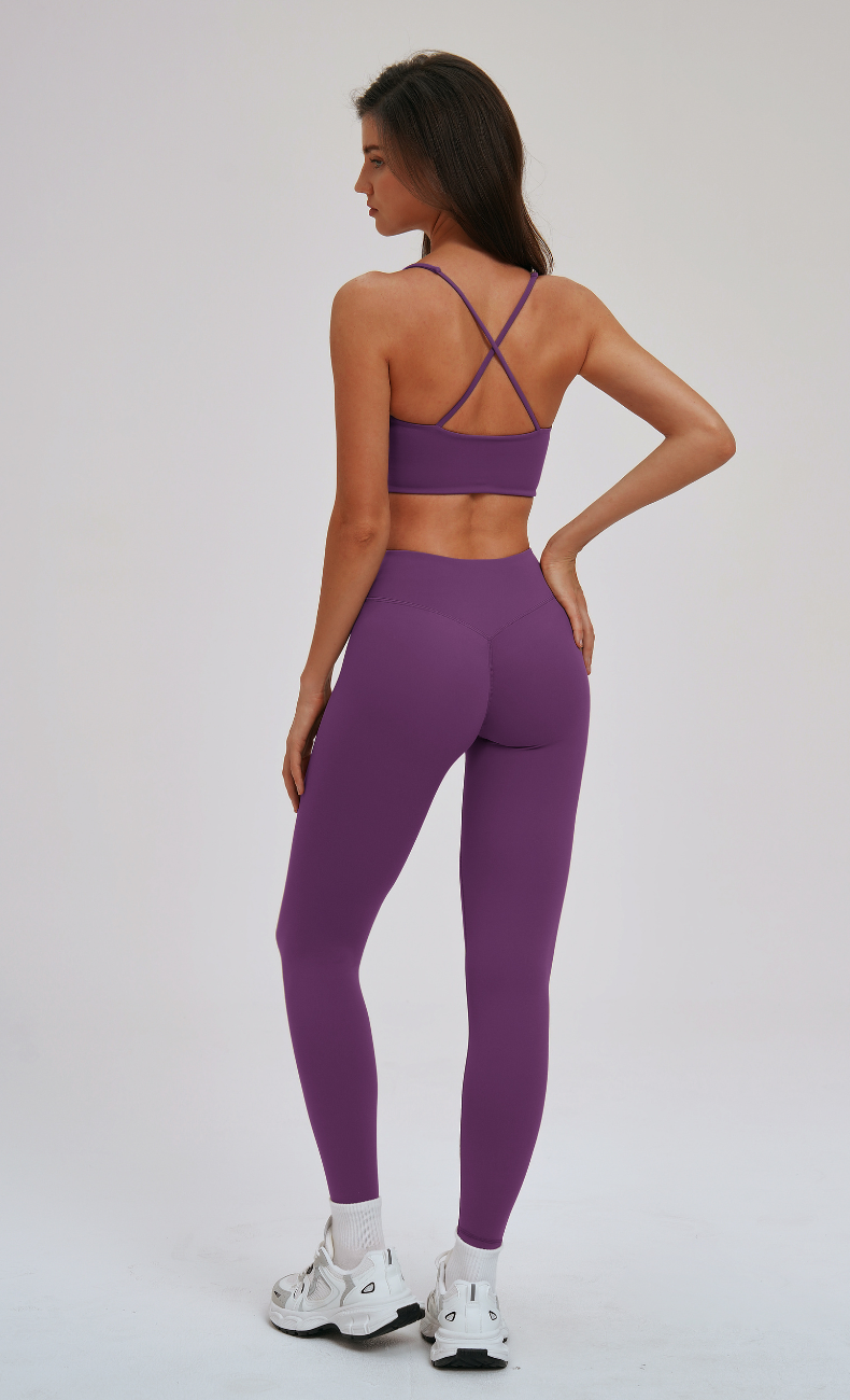 Blake Cross Back Sports Bra & High Waisted Leggings Workout Set