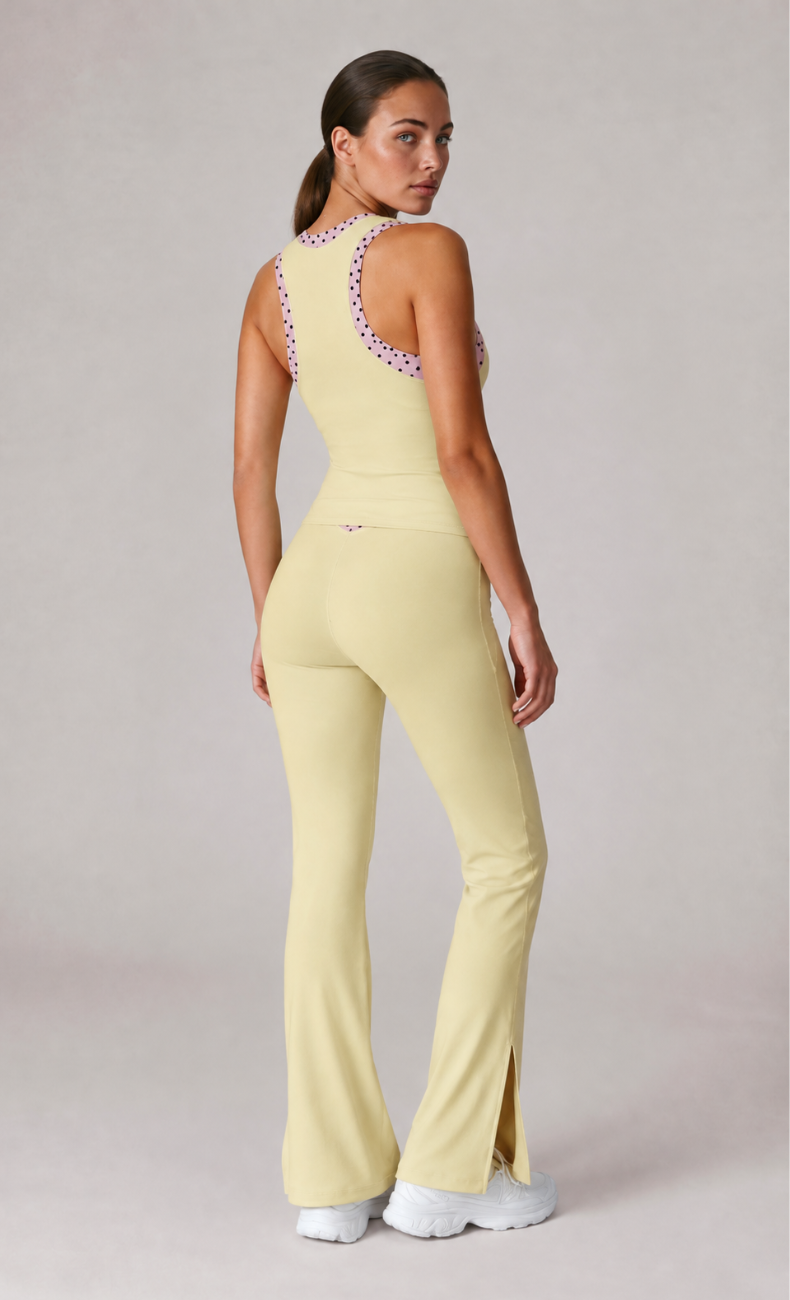 Josie Polka Dot Racerback Flare Leggings Workout Set