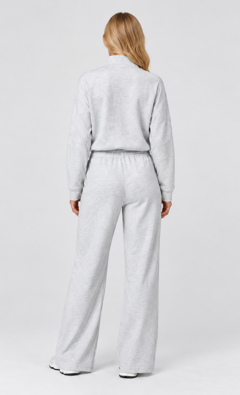 Kenna Luxe Half Zip Wide Leg Lounge Set