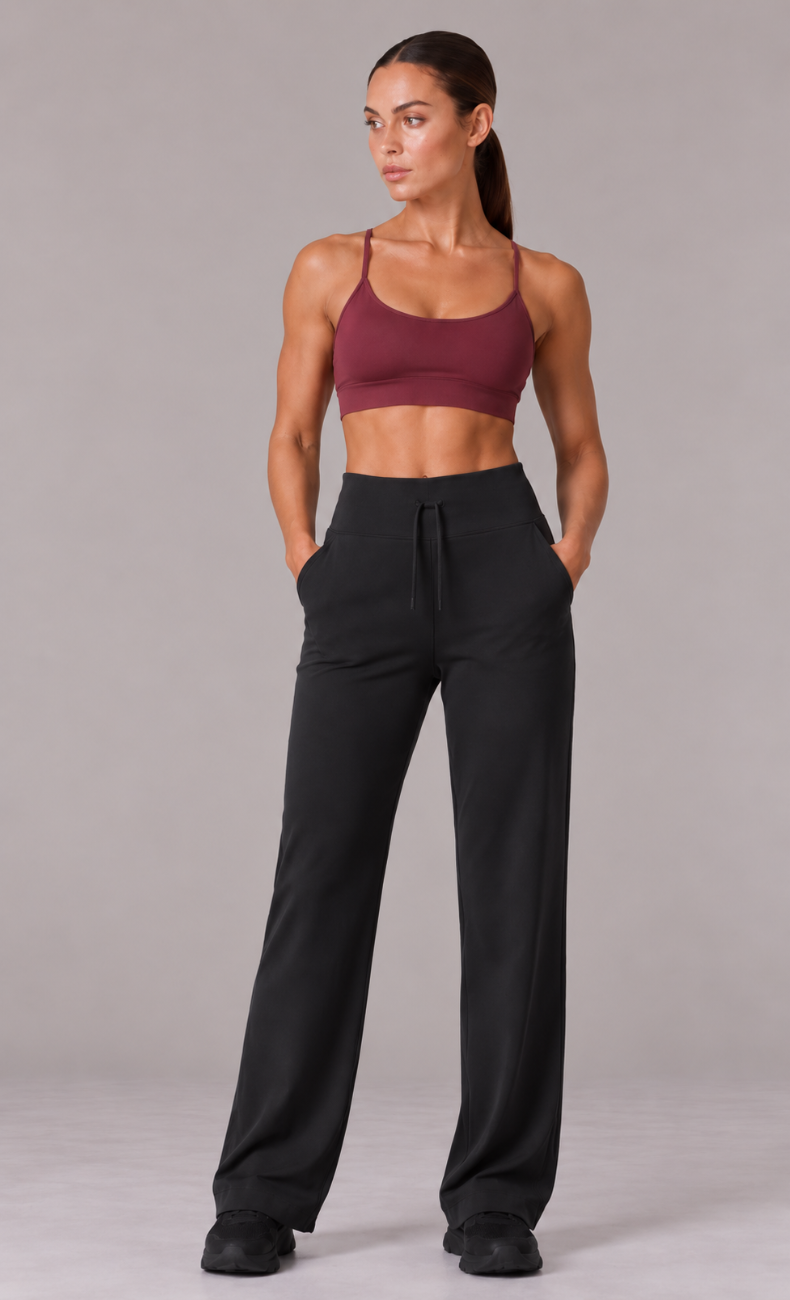 Talia High Waisted Drawstring Straight Leg Pant
