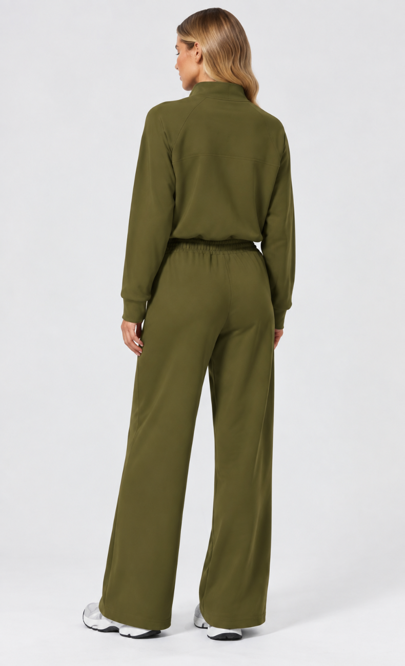 Kenna Luxe Half Zip Wide Leg Lounge Set