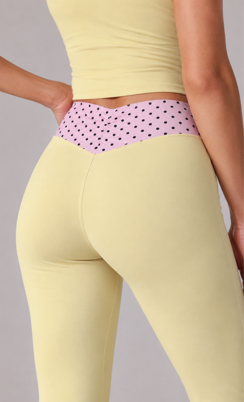 Josie Polka Dot Racerback Flare Leggings Workout Set