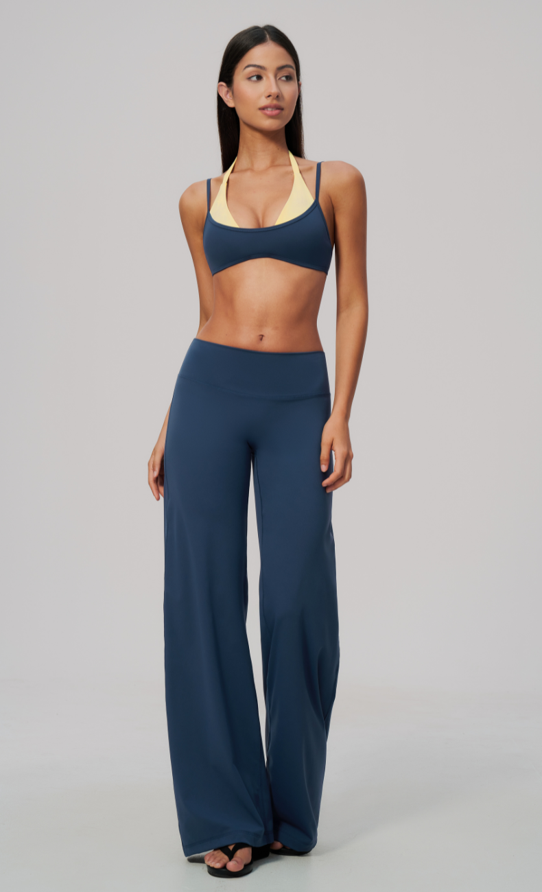 Tessa Layered Sports Bra Wide Leg Workout Set