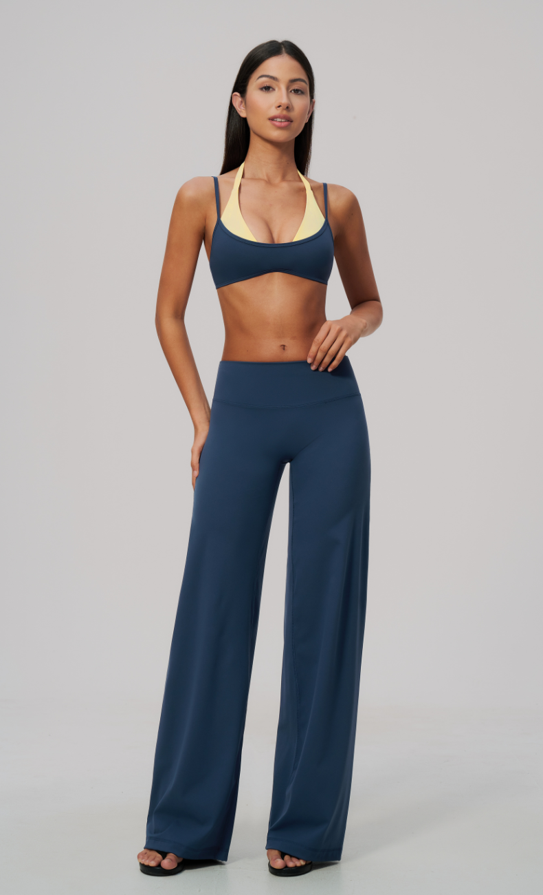 Tessa Layered Sports Bra Wide Leg Workout Set