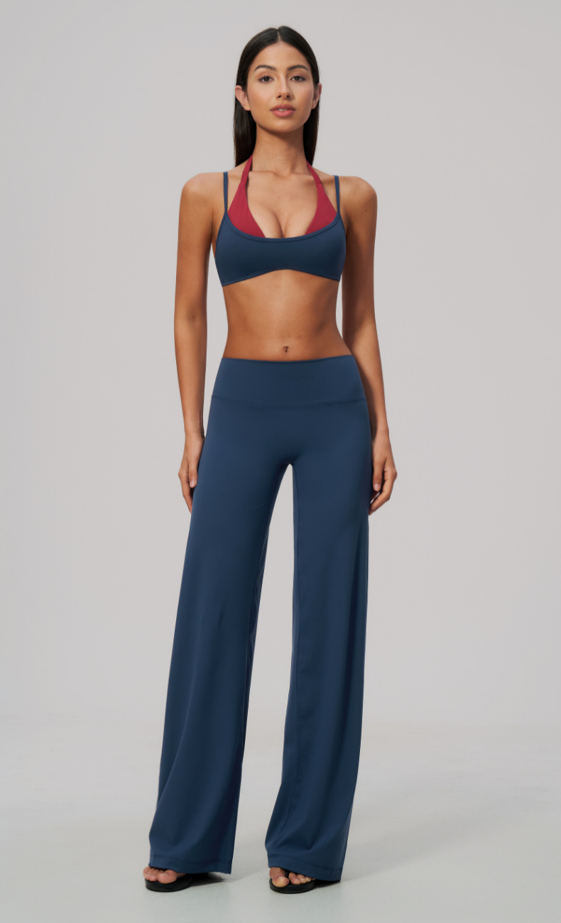 Tessa Layered Sports Bra Wide Leg Workout Set