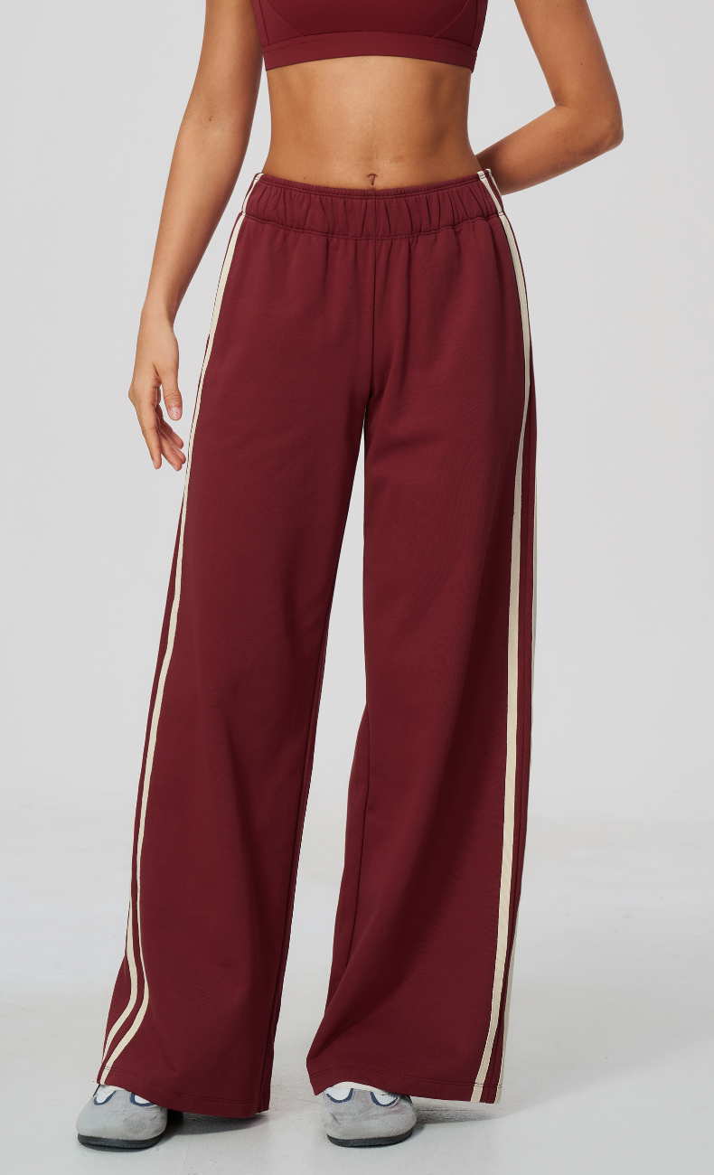 Veronica Cotton Side Stripe Wide Leg Pant