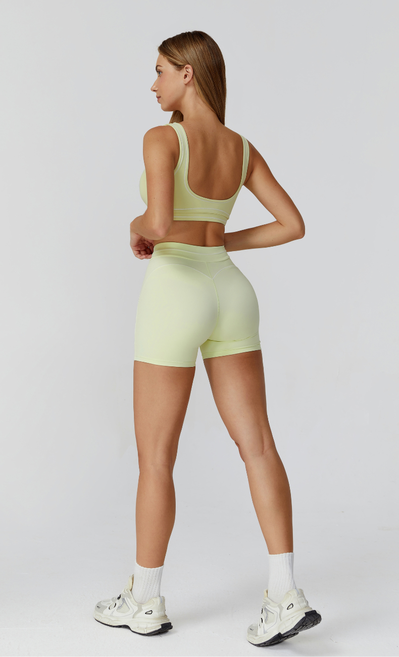 Alexis Contrast Trim Workout Shorts Set
