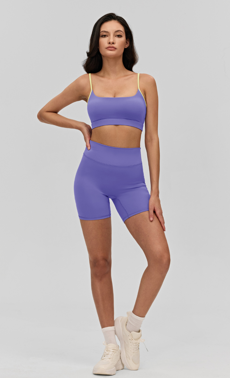 Elodie V-Waist Scrunch Butt Biker Shorts Workout Set