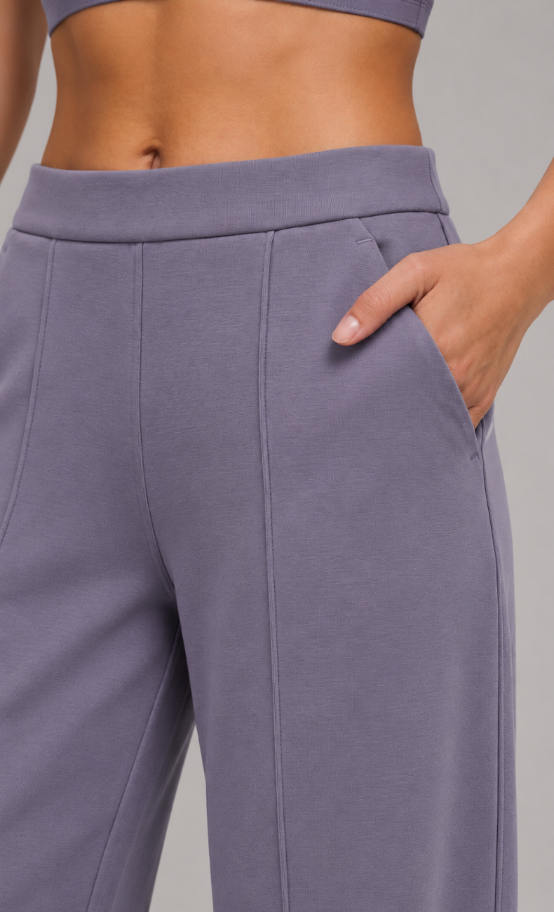 Ivanka Mid Rise Pintuck Wide Leg Pant