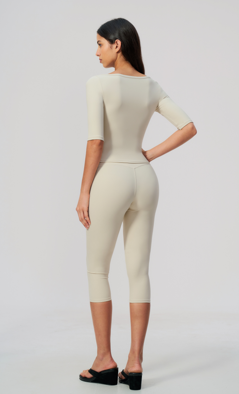 Taylor Boat Neck High Waisted Capri Workout Set