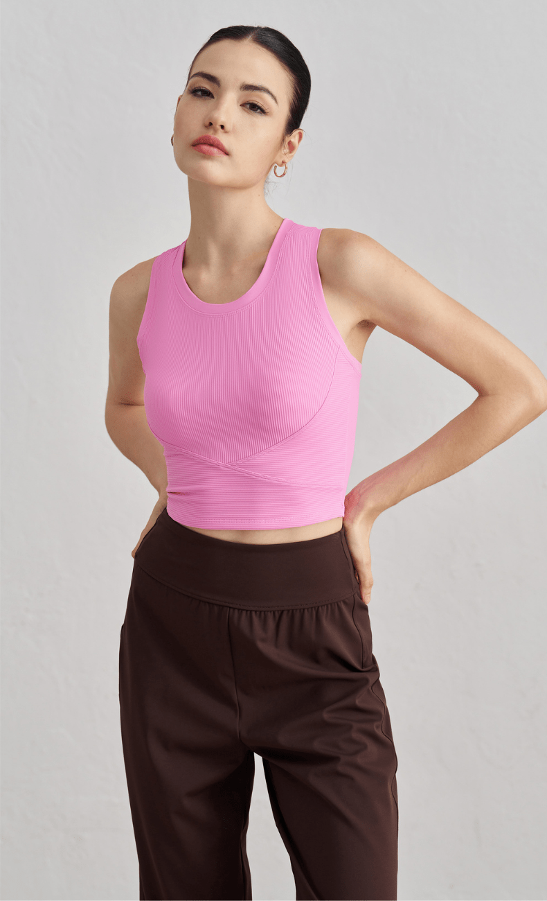 WOO YOGA Sports Bras Danielle Ribbed Tank Top