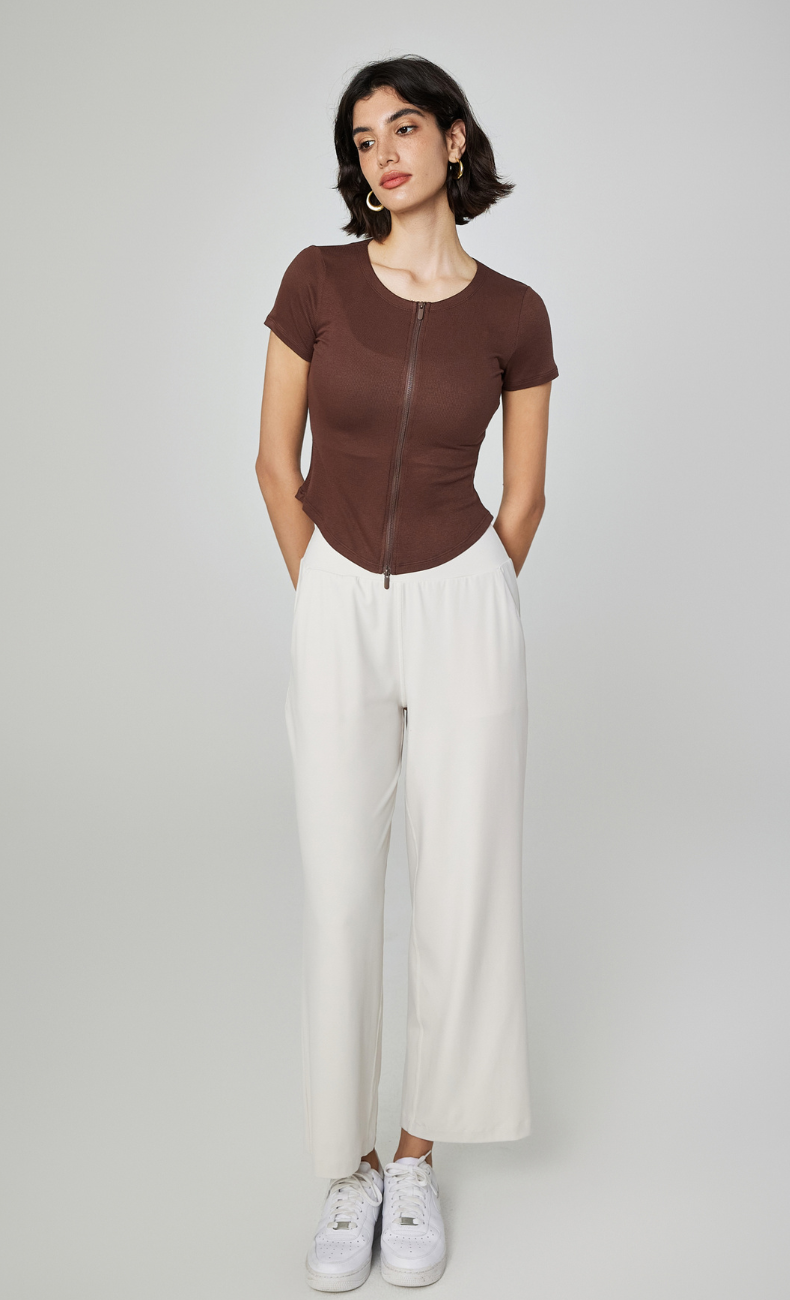 Ivanka High-Waist Straight Leg Pant